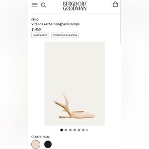 Fendi First Slingback Pumps size 38.5 Nude